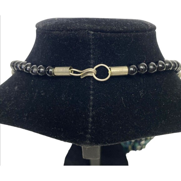 Wood Bugle Beads Necklace Multi Colored Layered  Boho Ethnic Multiple Strand - Picture 7 of 9